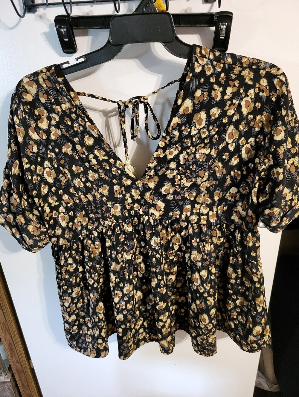 ENTRO FLORAL PEPLUM TOP SZ M